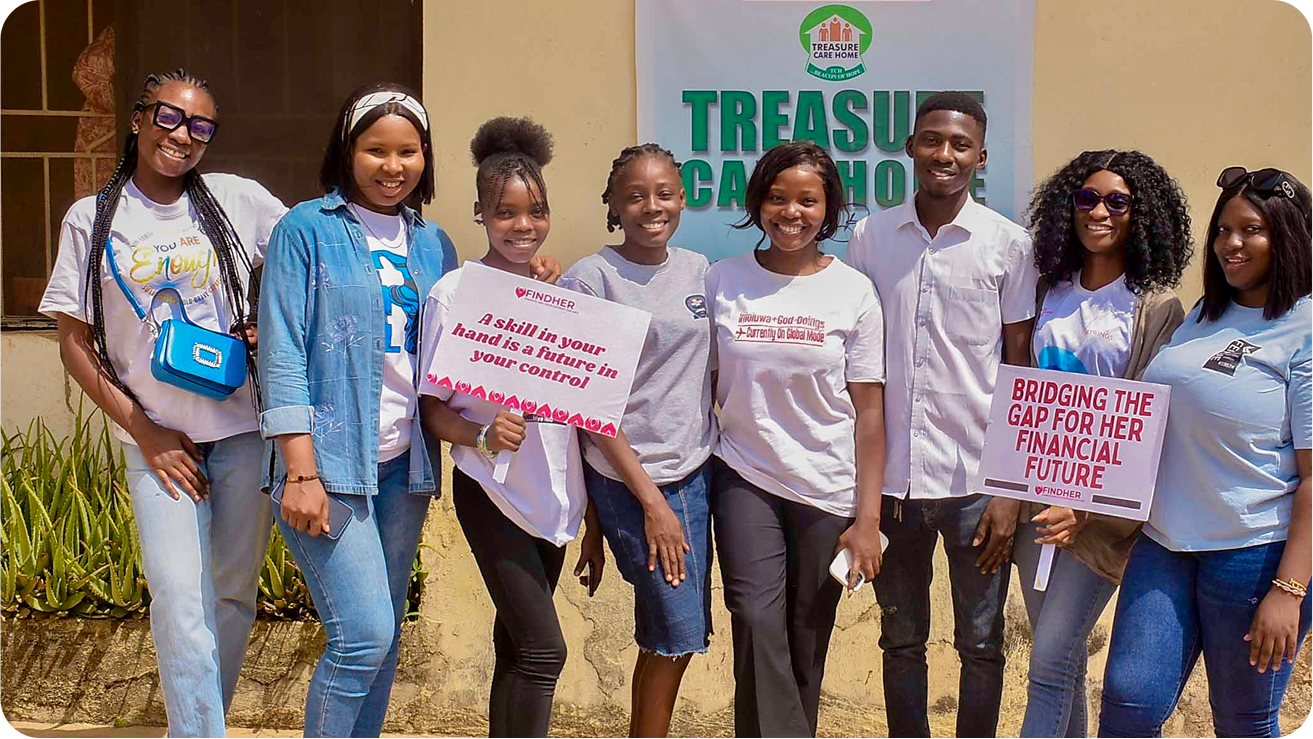 FindHer community members at an event